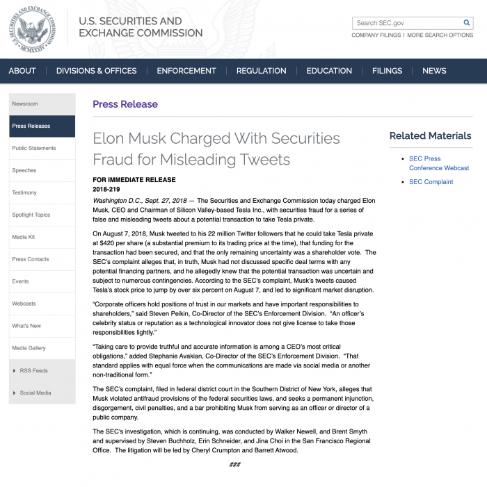 Fined by SEC
